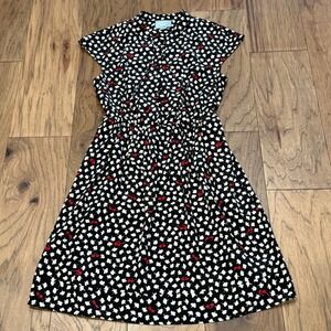 Maeve Anthropologie Dress Womens XS Black White Cloud Red Sunglasses Print Mini
